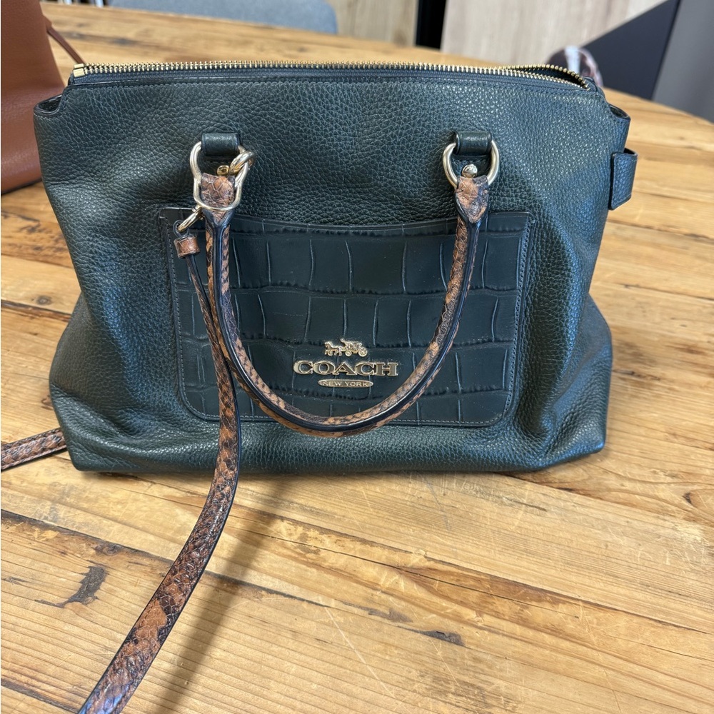 Coach Green Leather Handbag